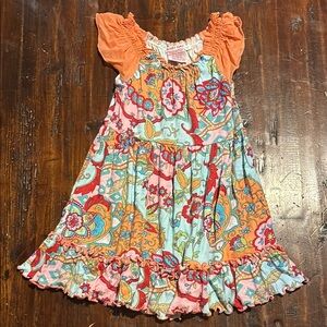 BABY NAY GIRLS DRESS DRESSES SUMMER CASUAL FLORAL PINK FALL RED ORANGE SIZE 4T